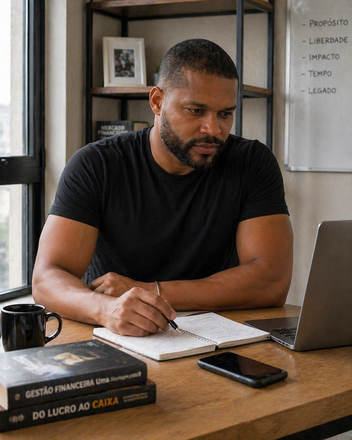 Pablo Luiz estudando gestão financeira